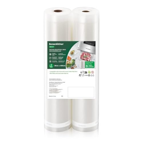 2 rotoli sacchetti sottovuoto 28x600 cm