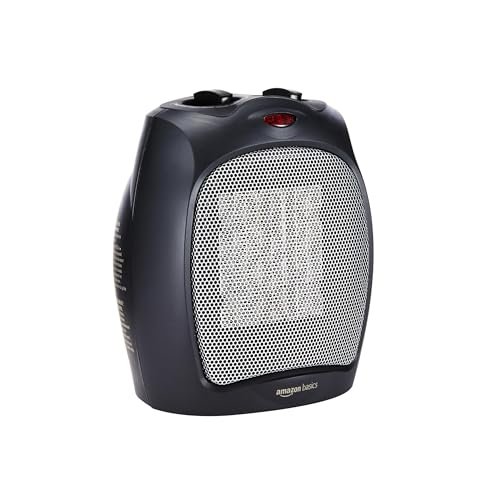 Amazon Basics termoventilatore in ceramica 1800 watt con termostato regolabile nero