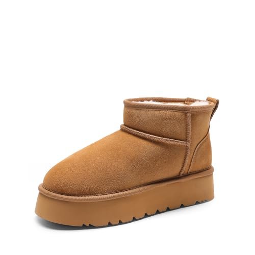DREAM PAIRS stivali da neve invernali con plateau da donna