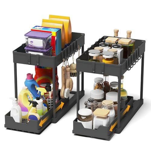 Meltrck 2 pezzi organizer sottolavello cucina 2 livelli scaffale