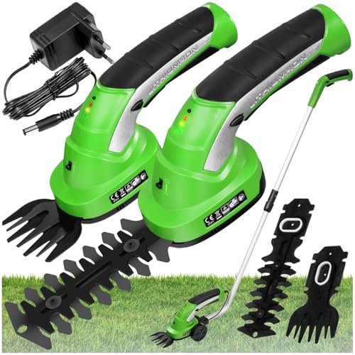 tectake forbici tosasiepi 2 in 1 con accessori
