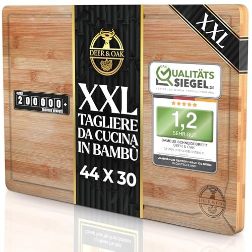 Deer Oak tagliere cucina bambù 44x30x2 pre-oliato