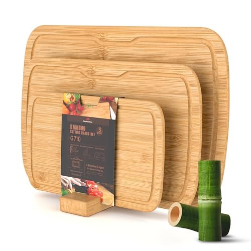 KitchenBoss bambù tagliere legno con scanalatura