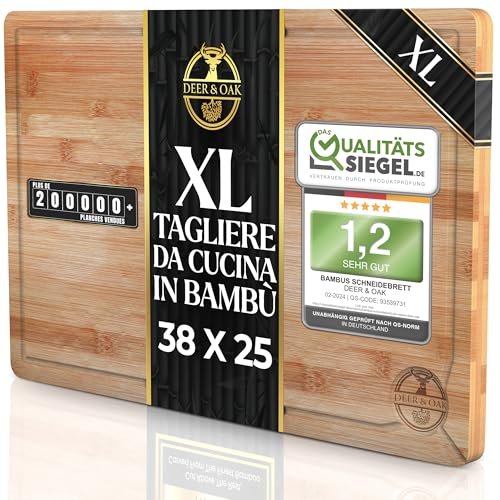 Deer & Oak tagliere da cucina in bambù 38x25