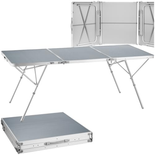 tectake tavolo pieghevole XXL in alluminio
