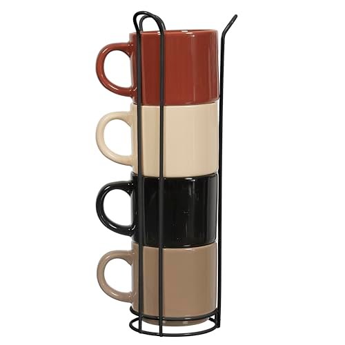HOME DECO FACTORY set 4 tazze semplici con piattino