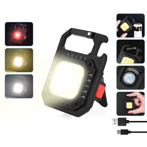 URAQT mini torcia elettrica a LED 7 modalità portachiavi