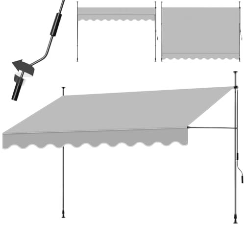 tectake tenda da sole a morsetto con manovella