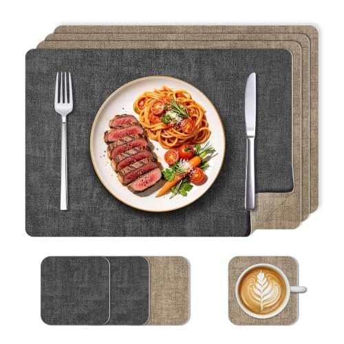 KitchenBoss tovagliette colazione e sottobicchieri set da 4