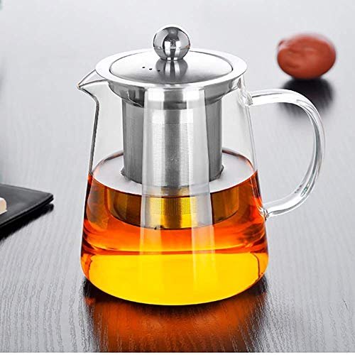 WANGZAIZAI teiera in vetro 450ml con infusore microonde