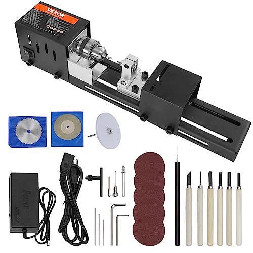 VEVOR mini tornio per legno 96W elettrico di precisione 7 velocità regolabile