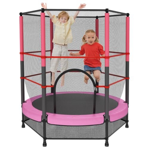 GUIVACI trampolino elastico per bambini diametro 140 cm con rete di sicurezza