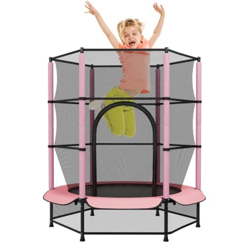LIFERUN trampolino per bambini esterno diametro 140 cm con rete di sicurezza