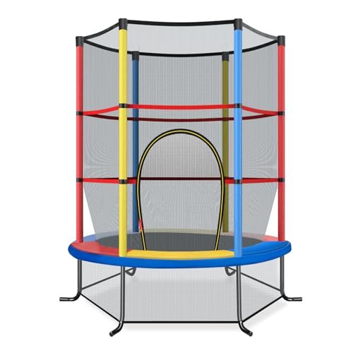 COSTWAY trampolino elastico per bambini colorato 165x191 cm con rete