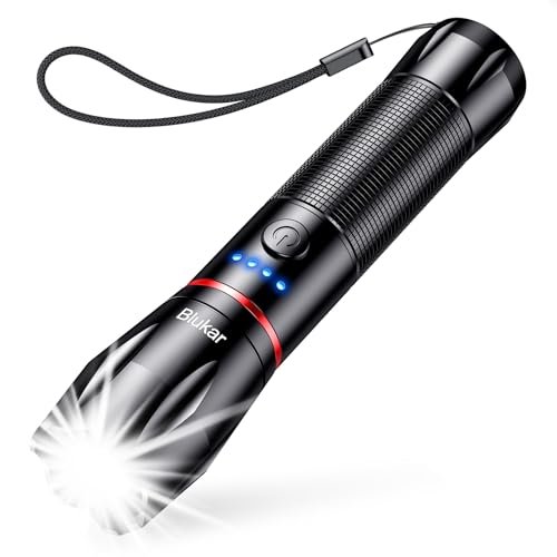 Blukar torcia LED zoom potente 2 pezzi ricaricabile