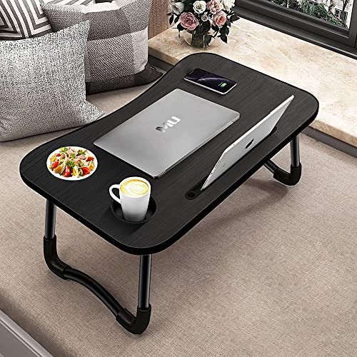 tavolino da letto nero colazione pieghevole tavolo letto regolabile