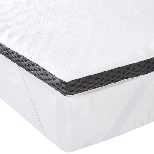 Amazon Basics topper singolo 80x190 memory foam 4 cm coprimaterasso angoli elastici
