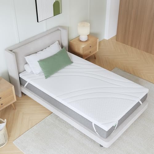 Novilla topper singolo memory foam 80x190 7.5 cm copertura lavabile