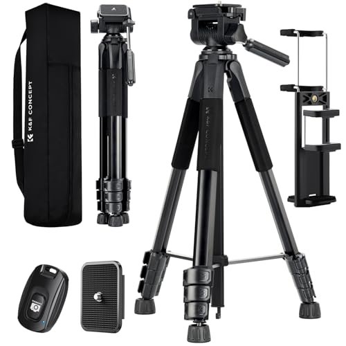 K&F Concept treppiede fotocamera smartphone 172cm da esterno