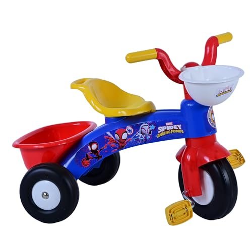 triciclo primo passi Spidey con cestino e portagiochi