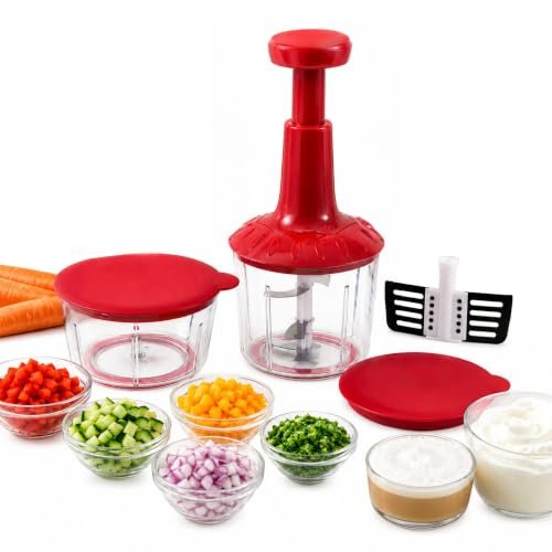 NAMAI tritatutto manuale 5 lame 2 contenitori mixer