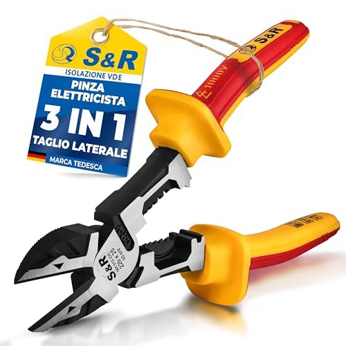 S&R pinza elettricista diagonale isolata 220 mm VDE 1000V