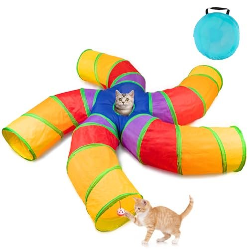 Depets tunnel per gatti a 3 vie con pallina e finestrelle