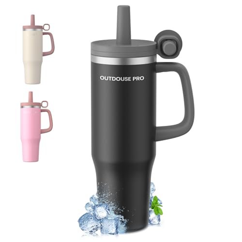 tazza termica 1200 ml con cannuccia per bevande calde