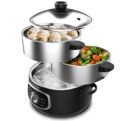 Cecotec vaporiera elettrica Vapovita Steelpot 1300W