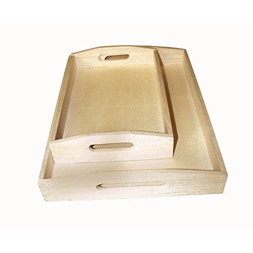 Rayher set vassoi in legno rettangolare 2 pezzi