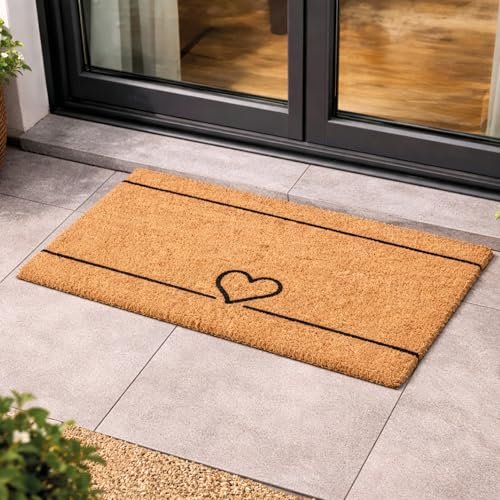 Carpido zerbino in cocco design linee del cuore 40x60