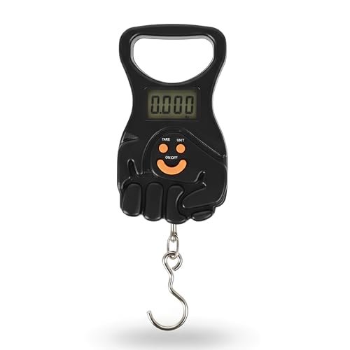 Generico Bilancia Digitale Portatile con Gancio, Bilancia Pesavaligie Elettronica con Display LCD, Funzione Tara e Conversione Kg/Lb, Bilancia a Mano Compatta per Valigie, Pesca, Pacchi e Viaggi