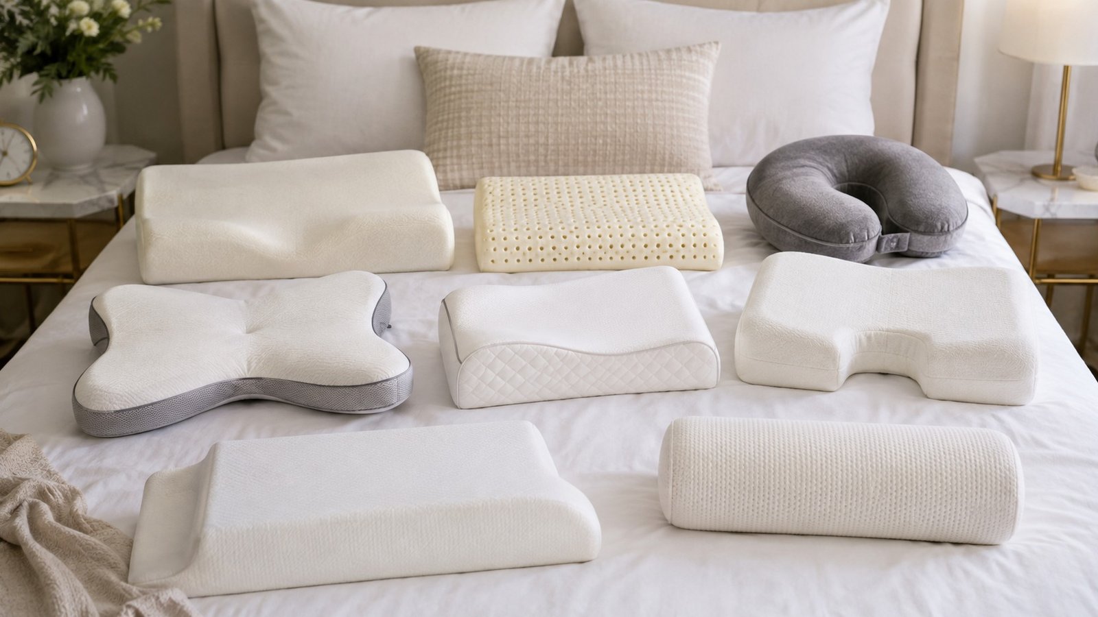cuscino cervicale sagomato in memory foam