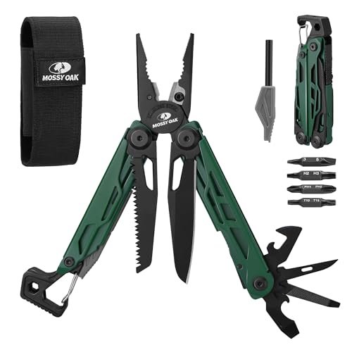 Pinza multifunzione Mossy Oak 27 in 1 in acciaio inossidabile con tutti gli attrezzi aperti