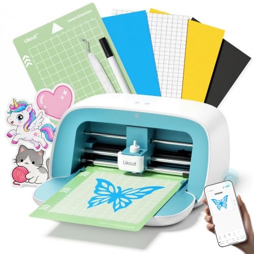 Likcut Glee S501 plotter da taglio portatile blu per biglietti ed etichette