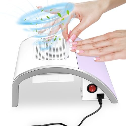 Aspiratore per unghie VIHBRAI Aspiratore per unghie professionale viola 80W con 2 ventole - Aspiratore elettrico per manicure e nail art - Ideale per salone di bellezza e uso domestico