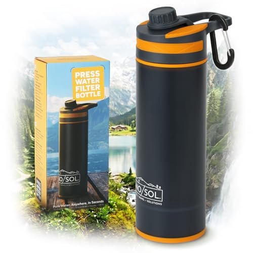 INNOSOL Borraccia Filtrante 500ml I Filtro Acqua Trekking 0,01 Micron Rimuove 99,99% Batteri I Borraccia Con Filtro Depu