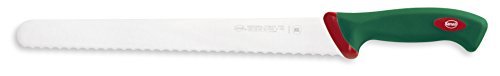 Sanelli Premana Professional Coltello Pane, Acciaio Inossidabile, Verde / Rosso, 45 x 3 x 4.5 cm