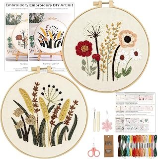 VINATO kit ricamo da due pezzi con telai da 20 centimetri