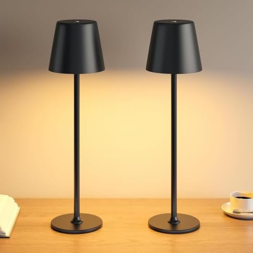 UPXNBOR UPXNBOR 2 Pezzi Lampada da Tavolo Senza Fili in Metallo lampada da comodino