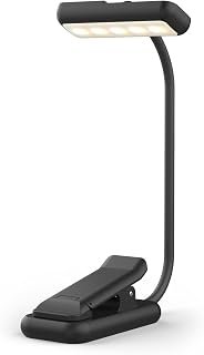 GRIFEMA Lampada da lettura con clip, 10 LED, USB C, testa girevole a 180°