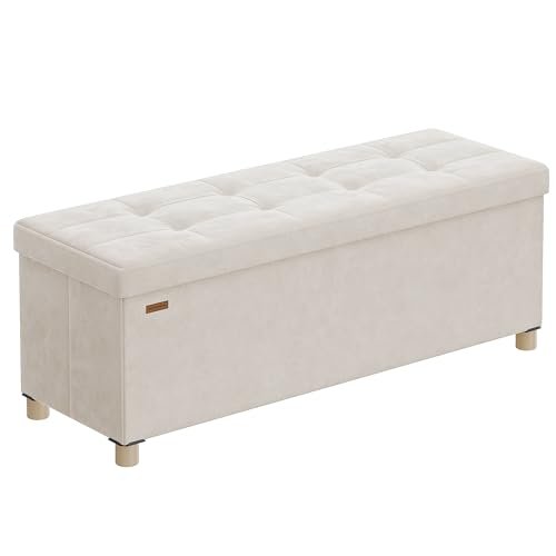 SONGMICS pouf contenitore cassapanca pieghevole 38 x 110 x 40