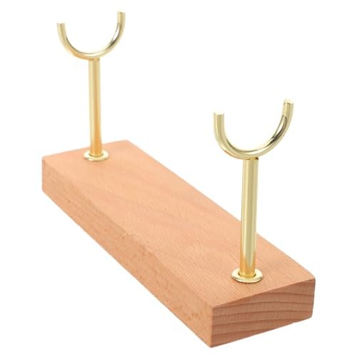 GRIRIW espositore portabijoux a 2 bracci con base in legno