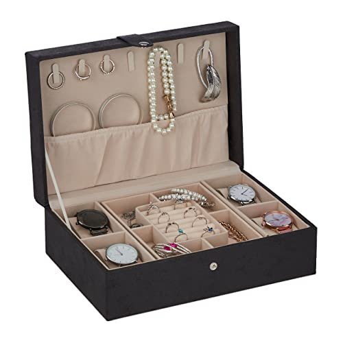 Relaxdays portagioie organizer per gioielli cofanetto