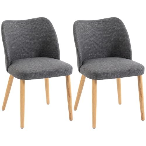 HOMCOM sedie con gambe in legno