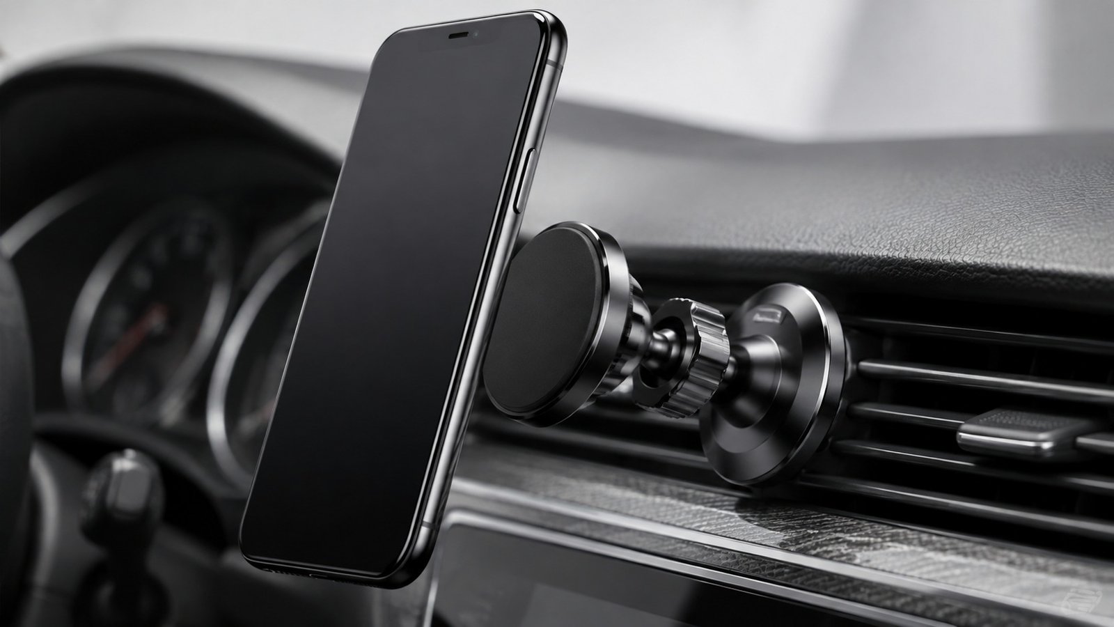 supporto smartphone magnetico fissato alla bocchetta dell auto