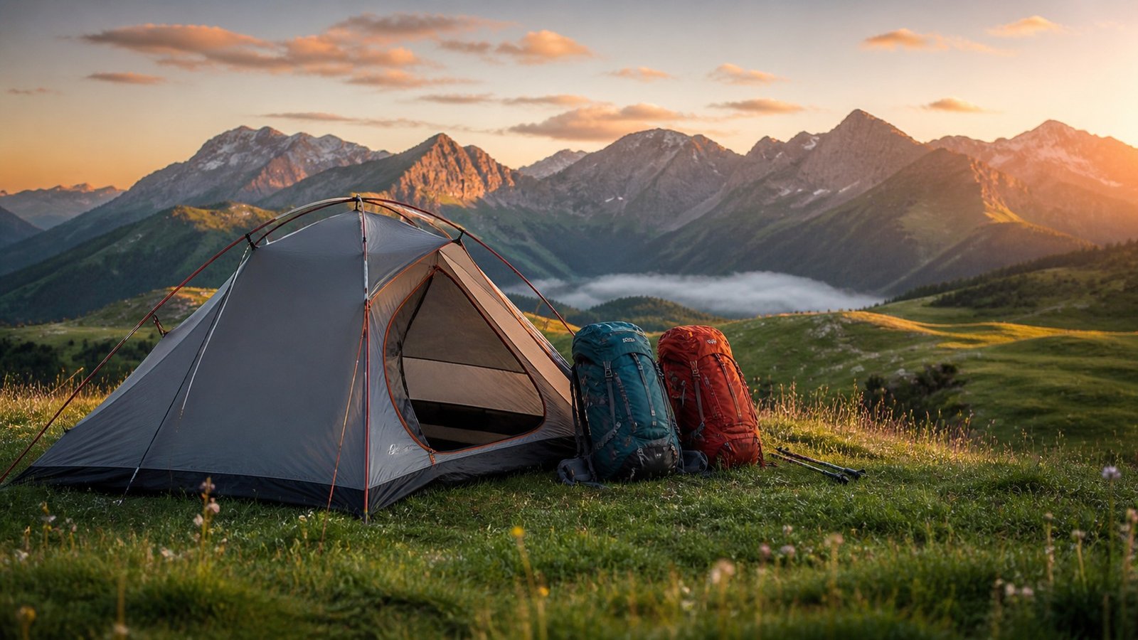 tenda da campeggio per due persone in montagna