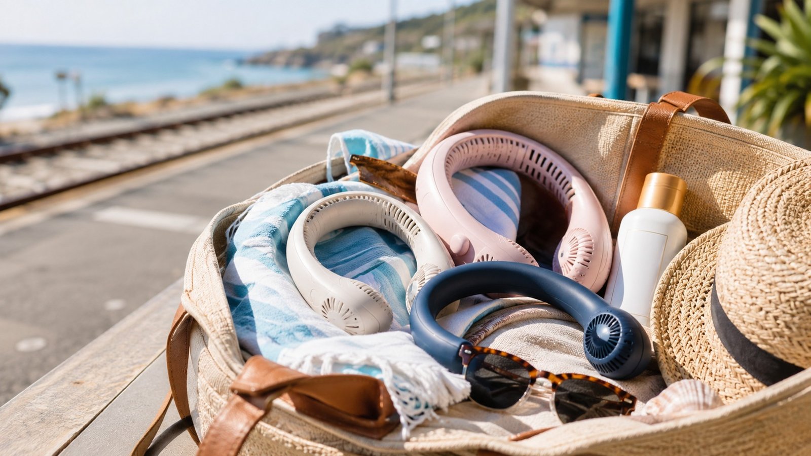 ventilatore da collo compatto per il viaggio