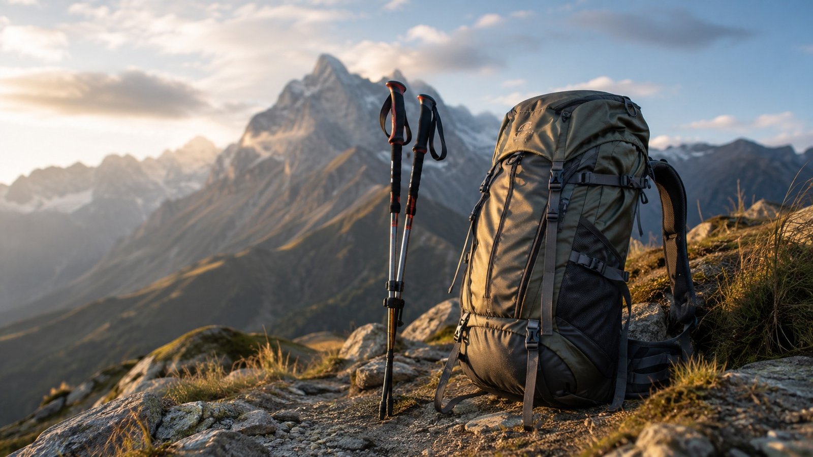 zaino da trekking 30 litri su sentiero di montagna